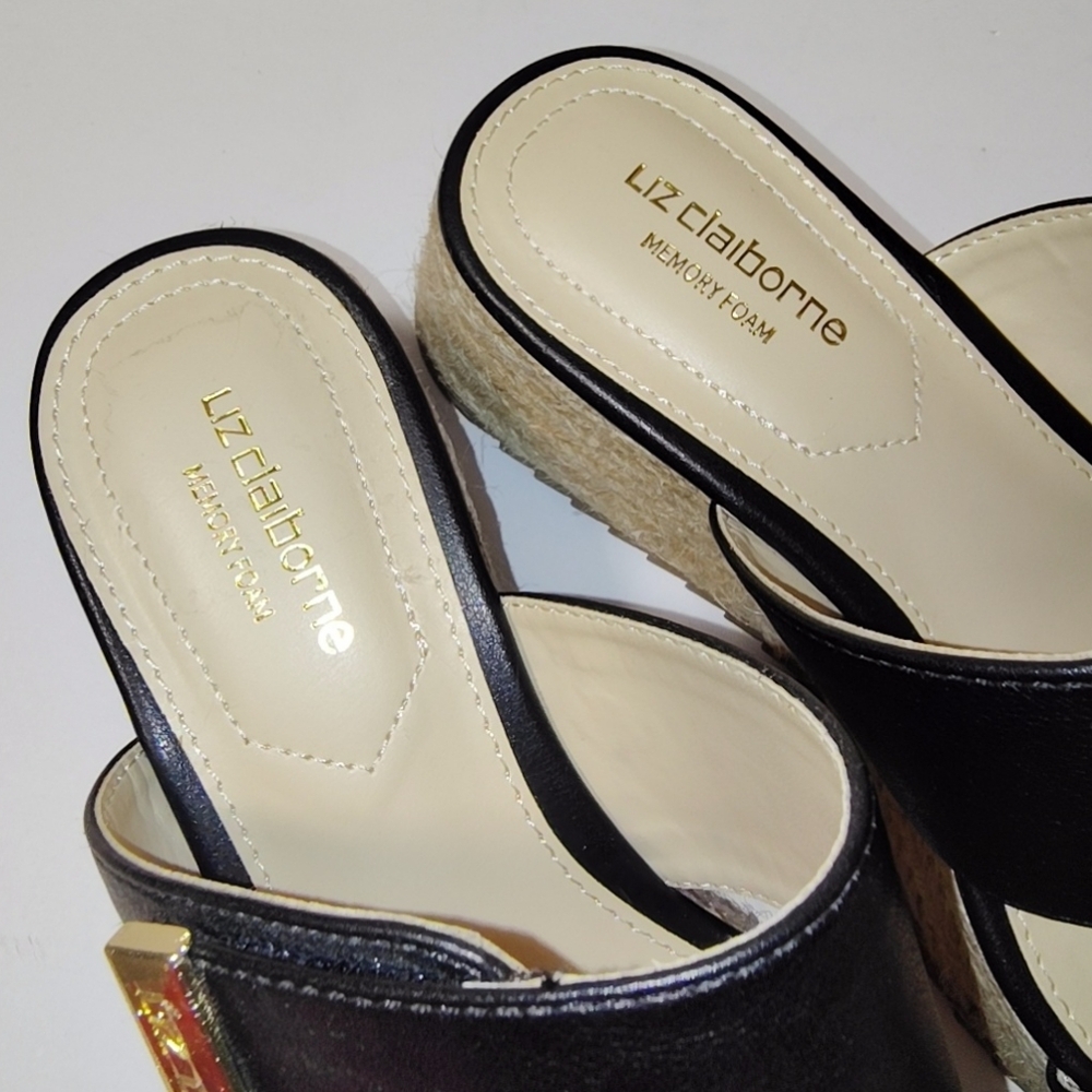 Liz Claiborne Embrook Women's Double-Band Espadrille Slide Wedge Platform Sandal - Picture 9 of 12